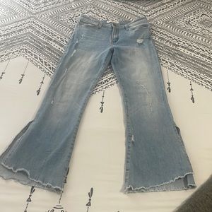 Flying Monkey Jeans | Flying Monkey Distressed Flare Jeans with Split